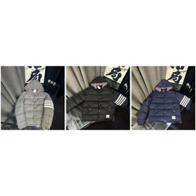 THOM BROWNE hooded nylon flight jacket down jacket-4775  